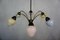 Mid-Century Ceiling Lamp with Pastel Glass Bags 2