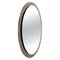 Mid-Century Italian Oval Mirror with Graven Bronzed Frame from Cristal Arte, 1960s, Image 1