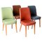 Colored Leather Chairs from Anonima Castelli, 1950s, Italy, Set of 4 1