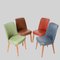 Colored Leather Chairs from Anonima Castelli, 1950s, Italy, Set of 4 4