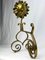 Arts and Crafts Zeit Sonnenblumen Andirons, 2 . Set 9