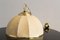 Colonial Style Ceiling Lamp in Canvas and Brass, Italy, 1970s 2
