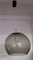 Lampada da soffitto con paralume sferico in vetro fumé, metallo argentato e plastica nera, anni '80, Immagine 3