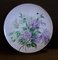 Vintage German Round Wall Decor with a Slope-Painted Lilac Motif with Bees from KPM, 1970s 1