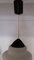 Lampada da soffitto in vetro bianco opaco e plastica nera, anni '60, Immagine 4