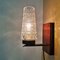 Mid-Century Modern Wandlampe aus Klarglas & Holz, 1960er 3