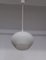 Ceiling Lamp with Pear-Shaped White Opaque Glass Shade & White Plastic Mount, 1980s 2