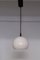 Spherical Ceiling Lamp with a White Painted Metal Shade, Black Cable and Black Canopy, 1970s 1