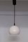 Spherical Ceiling Lamp with a White Painted Metal Shade, Black Cable and Black Canopy, 1970s, Image 1