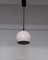 Spherical Ceiling Lamp with a White Painted Metal Shade, Black Cable and Black Canopy, 1970s, Image 2
