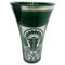 Vase Art Nouveau en Verre Vert et Argent, Italie, 1900 1