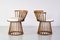 French Modern Oak and White Bouclé Fabric Spindle Chairs, 1950s, Set of 2 2