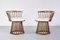 French Modern Oak and White Bouclé Fabric Spindle Chairs, 1950s, Set of 2 3