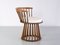 French Modern Oak and White Bouclé Fabric Spindle Chairs, 1950s, Set of 2 9