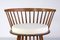 French Modern Oak and White Bouclé Fabric Spindle Chairs, 1950s, Set of 2 5