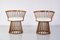 French Modern Oak and White Bouclé Fabric Spindle Chairs, 1950s, Set of 2 1