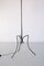French Modern Black Iron and Ivory Shade Three Legged Floor Lamp, 1950s 7