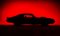 Casphotography, Silhouette of an Old Fashion Muscle Car on a Red Background, Photographic Paper 1