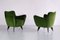 Perla Armchairs in Green Loro Piana Velvet by Giulia Veronesi for ISA Bergamo, Italy, 1950s, Set of 2 2