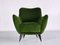 Perla Armchairs in Green Loro Piana Velvet by Giulia Veronesi for ISA Bergamo, Italy, 1950s, Set of 2 12