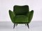 Perla Sessel aus grünem Loro Piana Samt von Giulia Veronesi für ISA Bergamo, Italien, 1950er, 2er Set 12