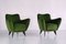 Fauteuils Perla en Velours Loro Piana Vert par Giulia Veronesi pour ISA Bergamo, Italie, 1950s, Set de 2 3