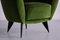 Perla Sessel aus grünem Loro Piana Samt von Giulia Veronesi für ISA Bergamo, Italien, 1950er, 2er Set 10