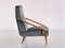Armchair in Loro Piana Green Velvet and Ash by Gio Ponti for Boucher & Fils, 1955, Image 4