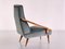 Armchair in Loro Piana Green Velvet and Ash by Gio Ponti for Boucher & Fils, 1955, Image 10