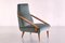 Armchair in Loro Piana Green Velvet and Ash by Gio Ponti for Boucher & Fils, 1955 1