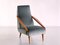 Armchair in Loro Piana Green Velvet and Ash by Gio Ponti for Boucher & Fils, 1955, Image 7