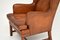 Antique Swedish Leather Wingback Armchairs, Set of 2 7