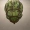 Italian Green Wrought Iron Murano Pendant Light 6