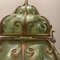 Italian Green Wrought Iron Murano Pendant Light 9