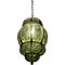 Italian Green Wrought Iron Murano Pendant Light 10