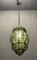 Italian Green Wrought Iron Murano Pendant Light 4