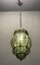 Italian Green Wrought Iron Murano Pendant Light, Image 4