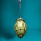 Italian Green Wrought Iron Murano Pendant Light 5