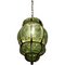 Italian Green Wrought Iron Murano Pendant Light 1