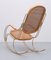 Gold & Wicker Rocking Chair in Thonet Style, 1970s 2