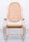 Gold & Wicker Rocking Chair in Thonet Style, 1970s 6