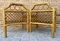 Bamboo & Rattan Nightstands with Low Glass Shelves, Italy, 1960s, Set of 2 7