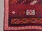 Alfombra de pasillo Kilim grande de lana en rojo y negro, Imagen 5