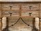 Catalan Spanish Carved Walnut Console Table with Four Drawers & Iron Stretcher 3