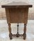 Catalan Spanish Carved Walnut Console Table with Four Drawers & Iron Stretcher 6