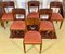 Art Deco Chairs in Red Velvet, Set of 6, Image 7