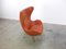 Cognacfarbener Egg Chair aus Leder von Arne Jacobsen für Fritz Hansen, 1980er 7