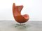 Chaise Egg en Cuir Cognac par Arne Jacobsen pour Fritz Hansen, 1980s 4