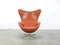 Chaise Egg en Cuir Cognac par Arne Jacobsen pour Fritz Hansen, 1980s 2