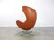 Chaise Egg en Cuir Cognac par Arne Jacobsen pour Fritz Hansen, 1980s 11